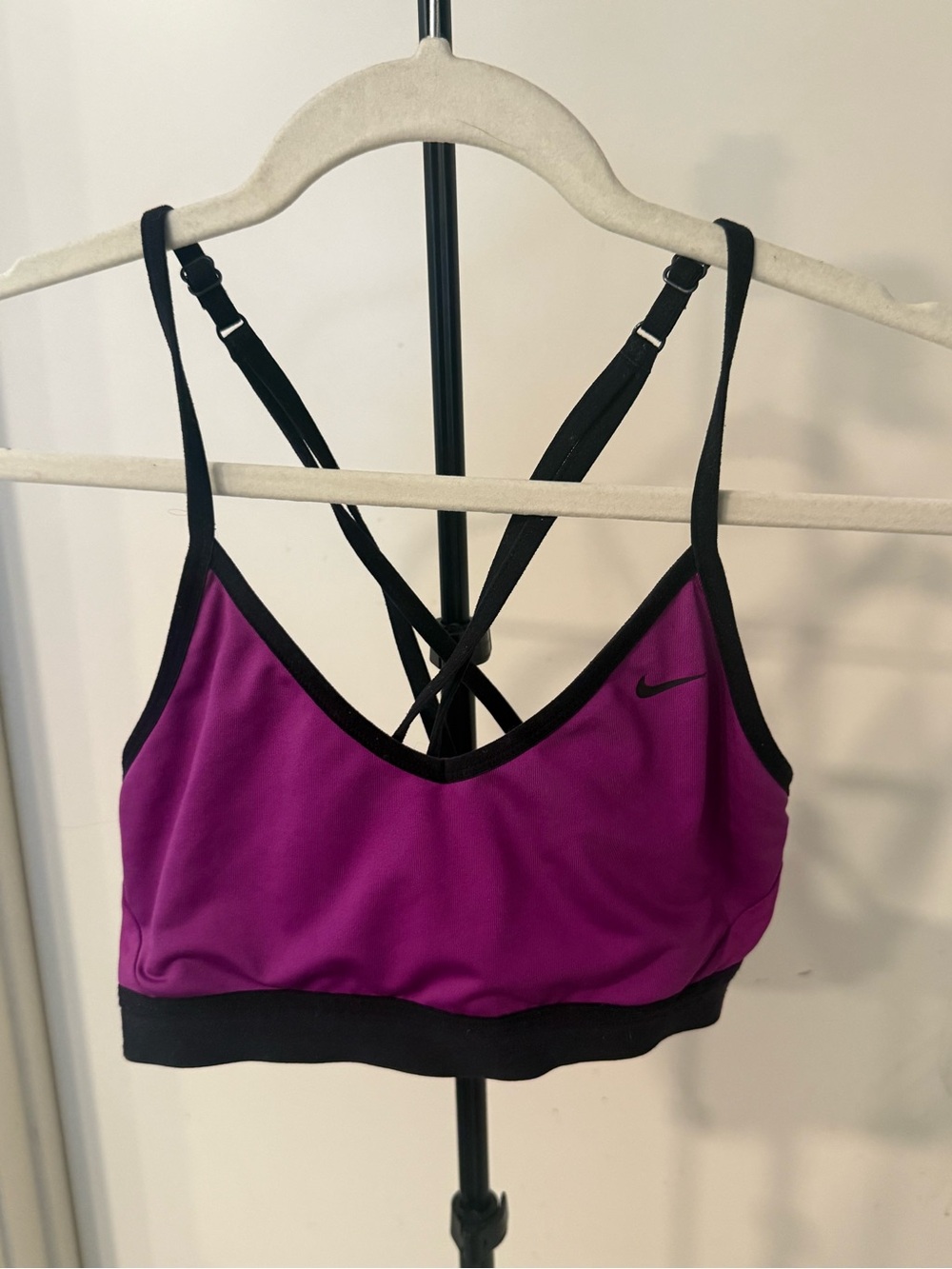 Nike Purple and Black Crisscross Sports Bra